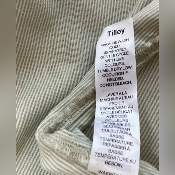 Tilley pale green pin striped, summer, button down shirt. Lg, lyocel - Picture 9 of 9
